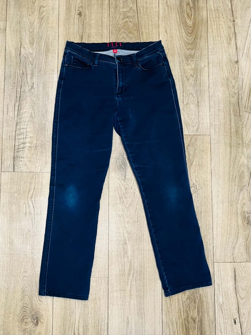 Elle Straight-Leg Dark Blue Stretch Jeans